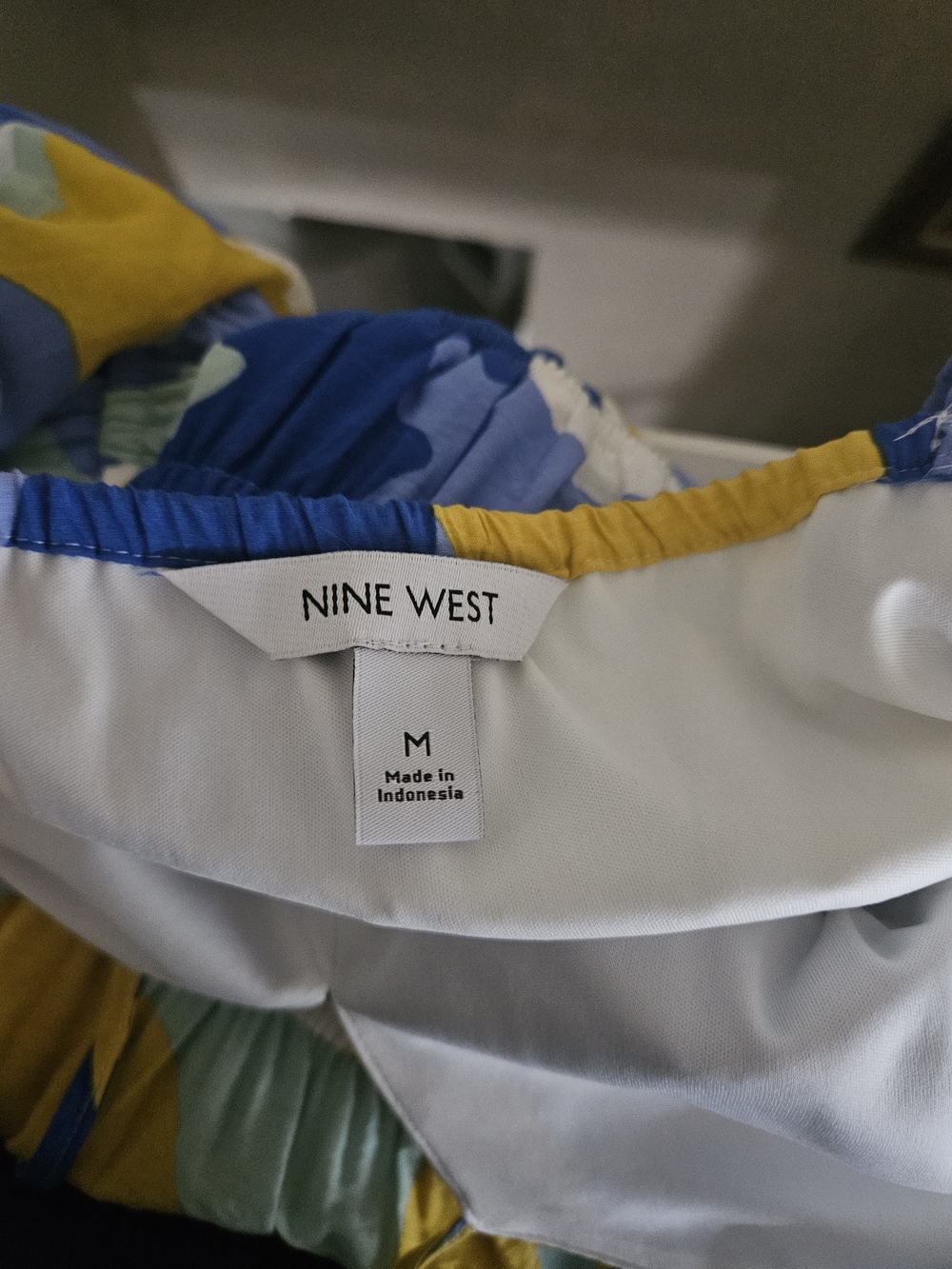 Nine West Women's Blue & Yellow Printed Sleepwear Top